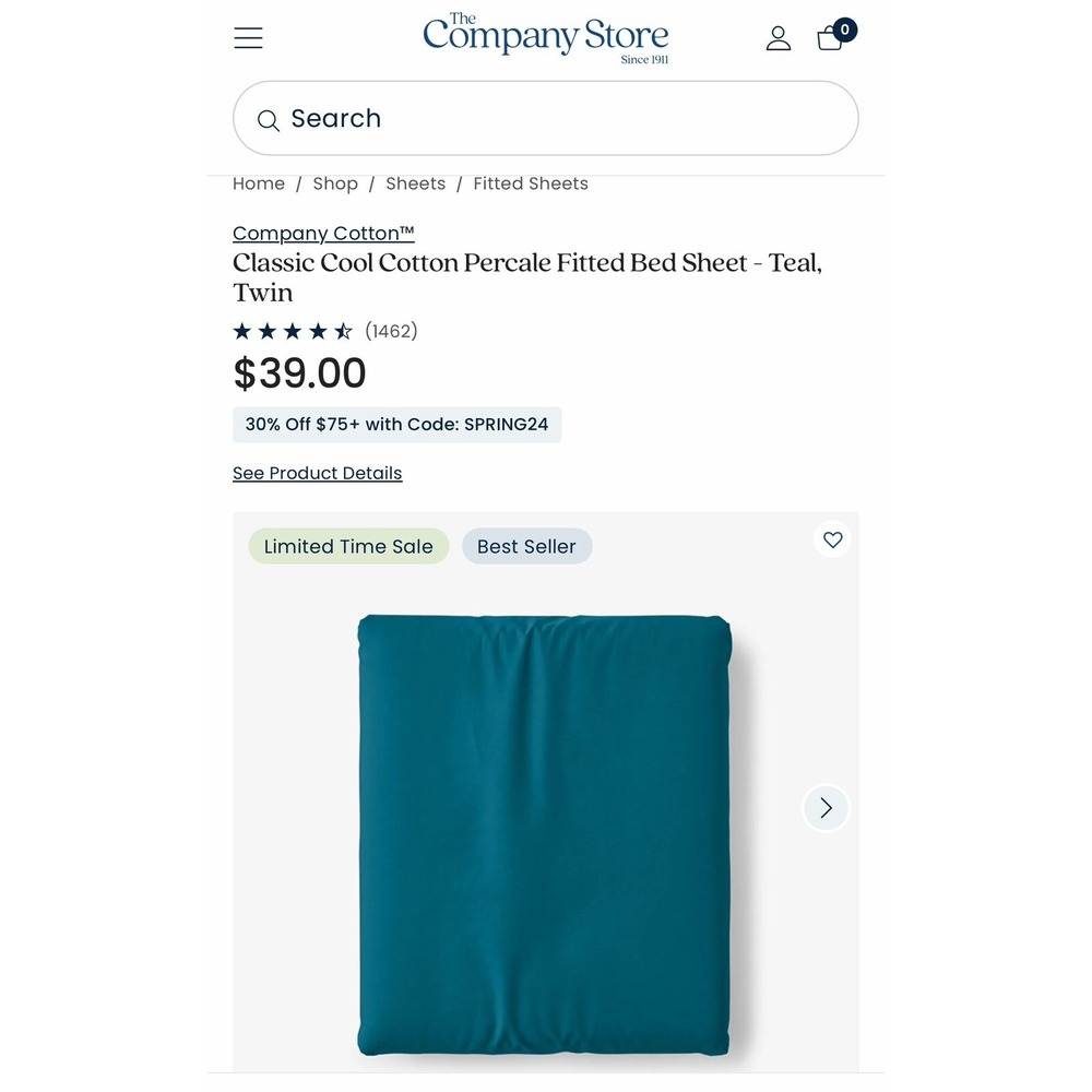 Cal King Split Mattress Percale Sheet Set Dark Teal